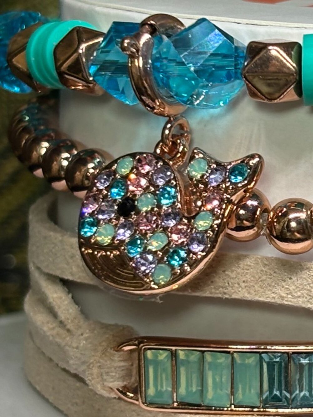 Bomb Party "Let's Make Magic Happen" 3 Bracelet Stacks Set with Whimsical Whale